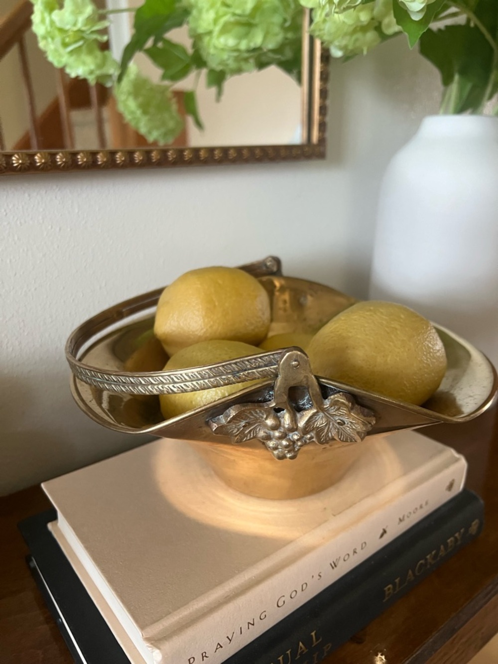 Brass Decorative Fruit Bowl with Handle